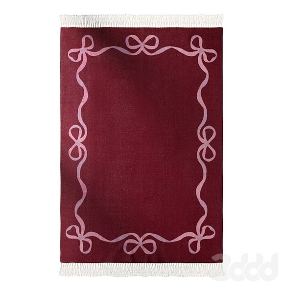 Urban Outfitters Other - Lacey Bows Unbrushed Printed Rug Size 2x3